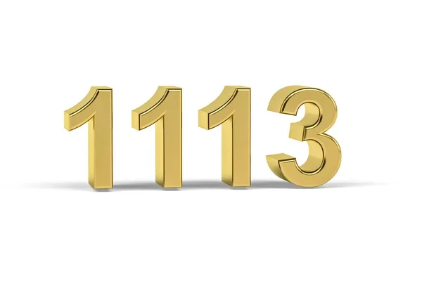 Golden Number 1113 Jaar 1113 Geïsoleerd Witte Achtergrond Render — Stockfoto