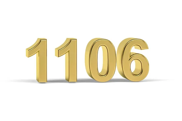Número Oro 1106 Año 1106 Aislado Sobre Fondo Blanco Render —  Fotos de Stock