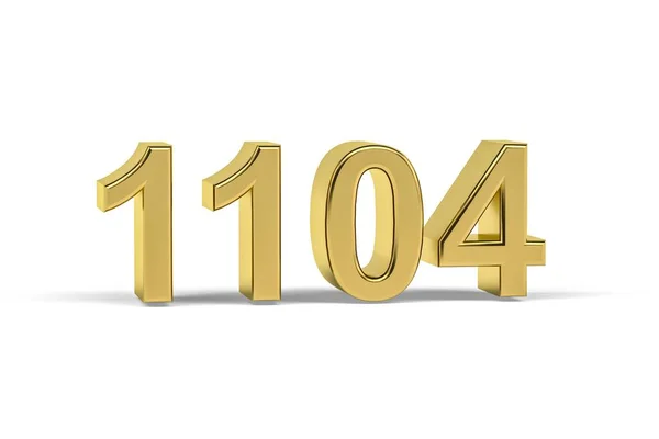 黄金の3D番号1104 白の背景に隔離された1104年 3Dレンダリング — ストック写真