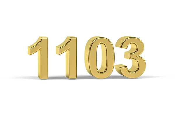 Número Oro 1103 Año 1103 Aislado Sobre Fondo Blanco Render —  Fotos de Stock