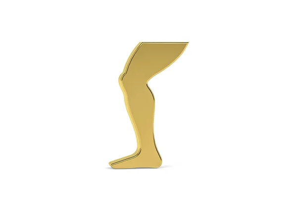 Golden Icona Della Gamba Isolato Sfondo Bianco Rendering — Foto Stock