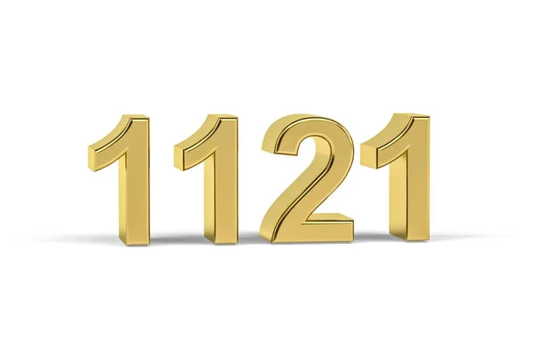 Número Oro 1121 Año 1121 Aislado Sobre Fondo Blanco Render —  Fotos de Stock