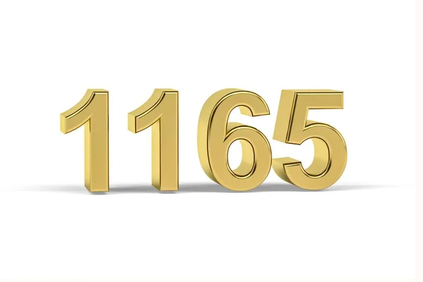 Número Oro 1165 Año 1165 Aislado Sobre Fondo Blanco Render —  Fotos de Stock