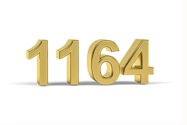 Golden Nummer 1164 1164 Isolerad Vit Bakgrund Render — Stockfoto