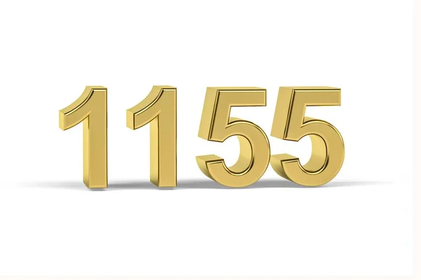 Número Dorado 1155 Año 1155 Aislado Sobre Fondo Blanco Render —  Fotos de Stock