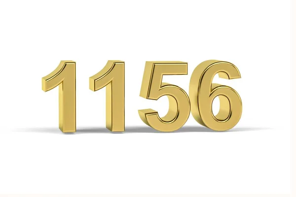 Número Dorado 1156 Año 1156 Aislado Sobre Fondo Blanco Render —  Fotos de Stock
