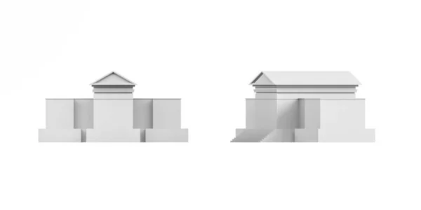 Stadtbau Attrappe Auf Weißem Hintergrund Render Kopierraum — Stockfoto