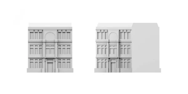 基于白色背景的城市建筑模型 3D渲染 复制空间 — 图库照片