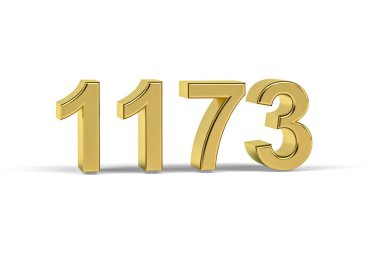 Altın 3d numara 1173 - 1173 Yılı Beyaz zemin üzerinde izole edilmiş - 3d oluşturma