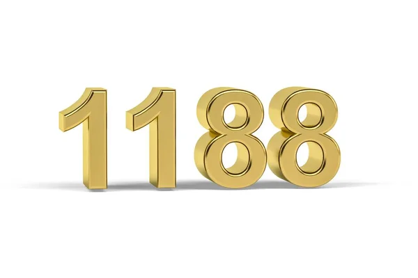 黄金の3D番号1188 白い背景に隔離された年 3Dレンダリング — ストック写真