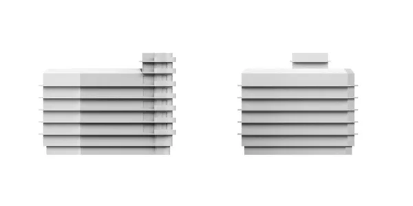 基于白色背景的城市建筑模型 3D渲染 复制空间 — 图库照片