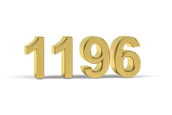 Golden Numero 1196 Anno 1196 Isolato Sfondo Bianco Rendering — Foto Stock