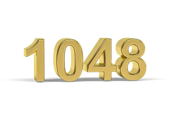 Número Oro 1048 Año 1048 Aislado Sobre Fondo Blanco Render —  Fotos de Stock