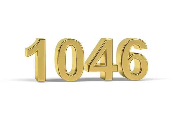 Número Oro 1046 Año 1046 Aislado Sobre Fondo Blanco Render —  Fotos de Stock