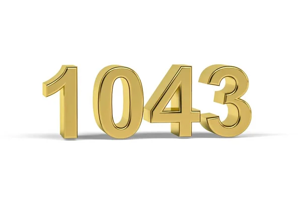 Número Oro 1043 Año 1043 Aislado Sobre Fondo Blanco Render —  Fotos de Stock