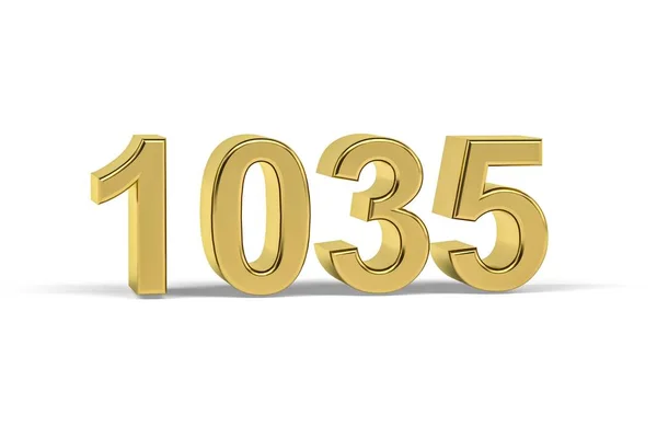Arany Szám 1035 1035 Elszigetelt Fehér Alapon Render — Stock Fotó