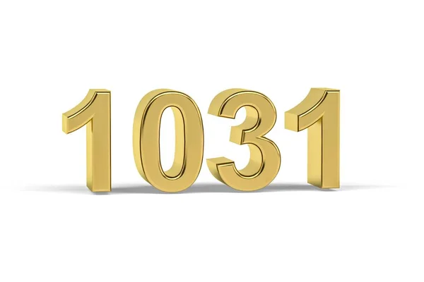 Número Oro 1031 Año 1031 Aislado Sobre Fondo Blanco Render —  Fotos de Stock