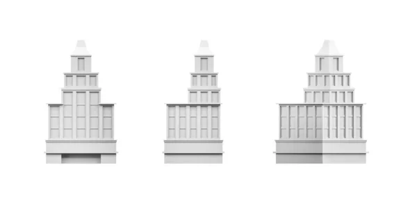 Maqueta Del Edificio Ciudad Sobre Fondo Blanco Render Espacio Copia — Foto de Stock