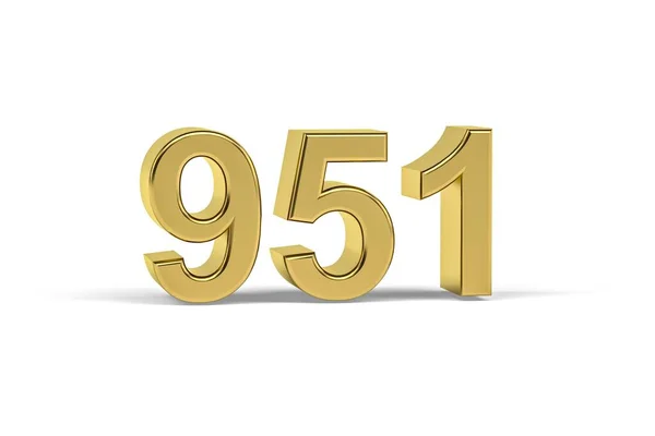 Золотое Трехмерное Число 951 Год 951 Изолирован Белом Фоне Трехмерное — стоковое фото