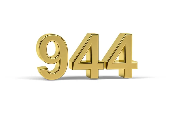 Golden Szám 944 944 Elszigetelt Fehér Alapon Render — Stock Fotó