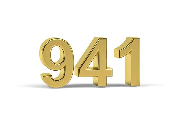 Golden Number 941 Year 941 Isolated White Background Render — 图库照片