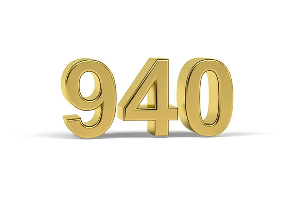 Numărul Aur 940 Anul 940 Izolat Fundal Alb Redare — Fotografie, imagine de stoc