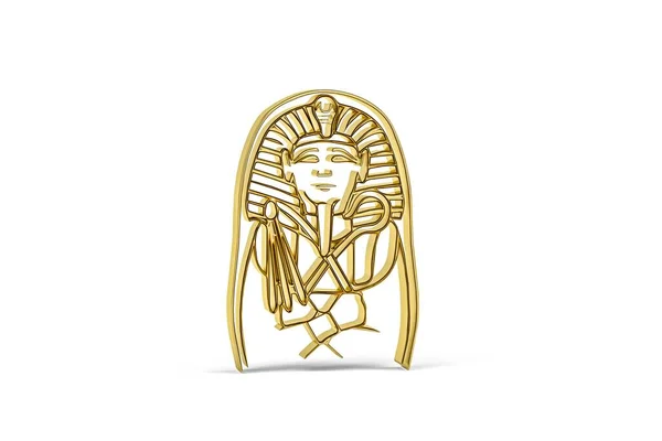 Golden Pharaoh Ikon Isolerad Vit Bakgrund Render — Stockfoto