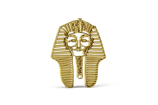 Золота Піктограма Фараона Ізольована Білому Тлі Рендеринга — стокове фото