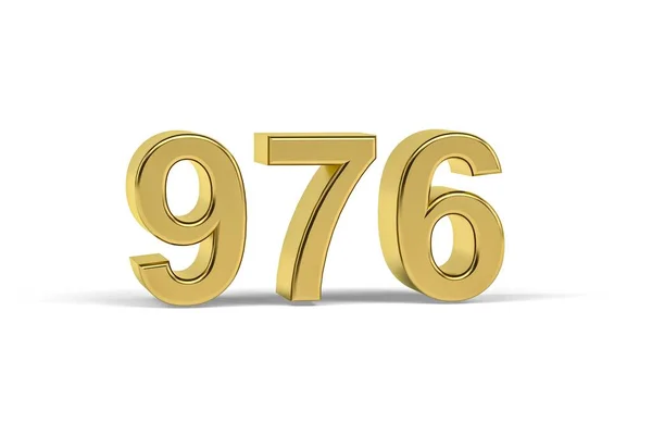 Золотий Номер 976 Рік 976 Ізольовано Білому Тлі Рендеринга — стокове фото