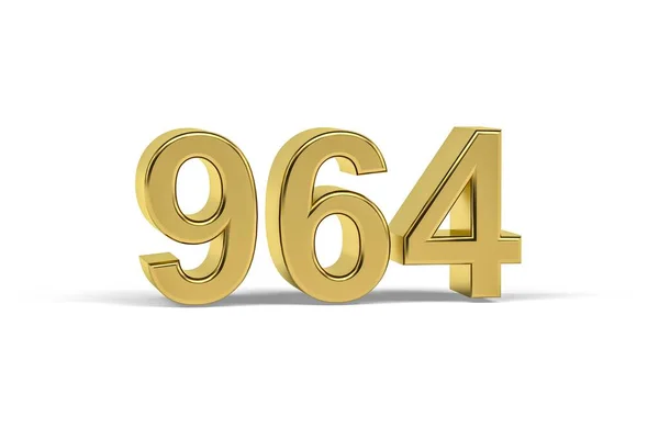 Χρυσός Αριθμός 964 Έτος 964 Απομονώνονται Λευκό Φόντο Καθιστούν — Φωτογραφία Αρχείου