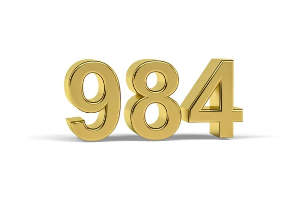 Golden Number 984 Year 984 Isolated White Background Render — 图库照片