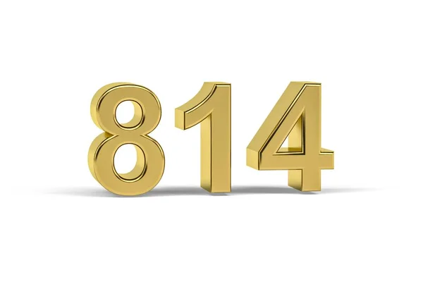 Golden Number 814 Jaar 814 Geïsoleerd Witte Achtergrond Render — Stockfoto