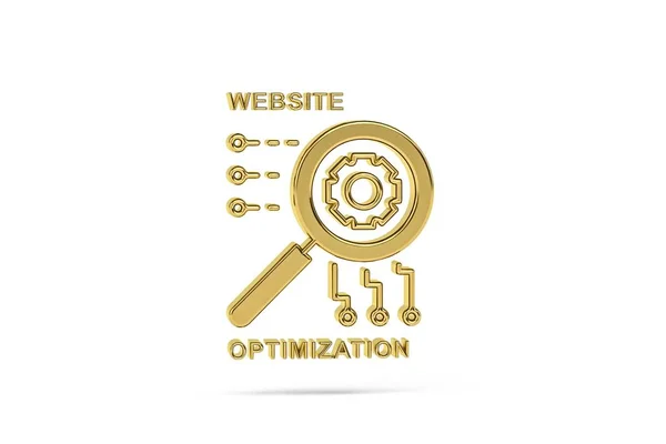 Golden Seo Оптимизации Значок Изолирован Белом Фоне Рендеринг — стоковое фото