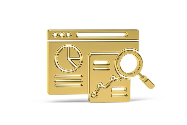 Golden Seo Optimalisatie Pictogram Geïsoleerd Witte Achtergrond Render — Stockfoto