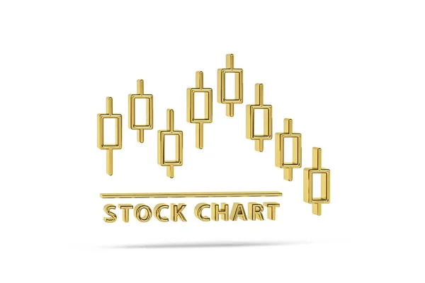 Golden Ljusstake Diagram Ikon Isolerad Vit Bakgrund Render — Stockfoto