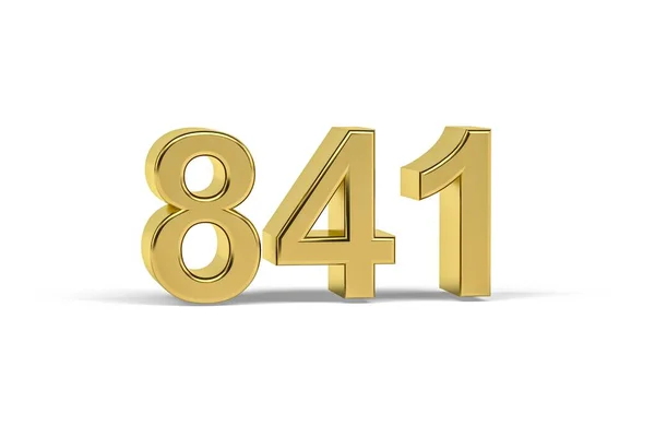 Número Dourado 841 Ano 841 Isolado Fundo Branco Renderização — Fotografia de Stock