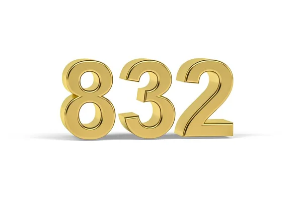 Altın Numara 832 832 Yılı Beyaz Zemin Üzerinde Izole Edilmiş — Stok fotoğraf