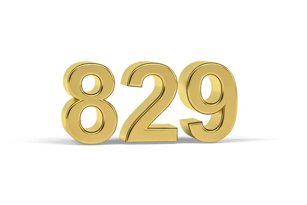 Złoty Numer 829 Rok 829 Odizolowany Białym Tle Renderowanie — Zdjęcie stockowe