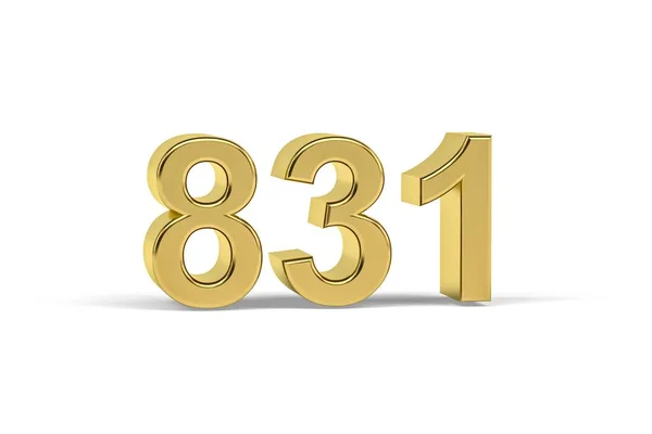 Golden Number 831 Year 831 Isolated White Background Render — 图库照片