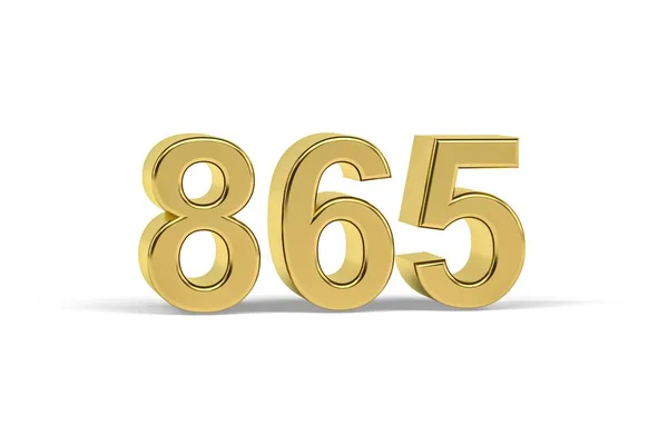 Golden Number 865 Year 865 Isolated White Background Render — 图库照片