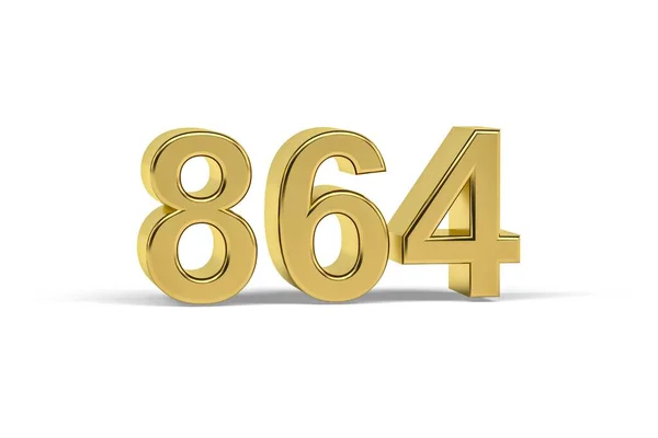 Altın Numara 864 864 Yılı Beyaz Zemin Üzerinde Izole Edilmiş — Stok fotoğraf