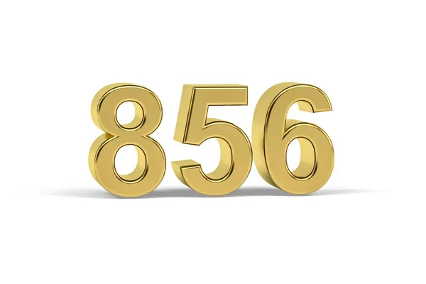 Numéro Doré 856 Année 856 Isolé Sur Fond Blanc Rendu — Photo