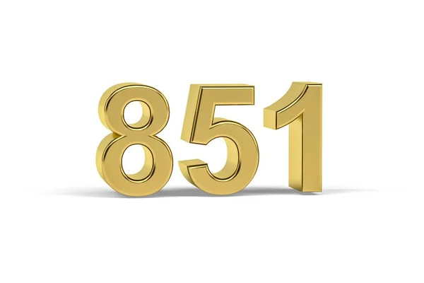 Golden Αριθμός 851 Έτος 851 Απομονώνονται Λευκό Φόντο Καθιστούν — Φωτογραφία Αρχείου