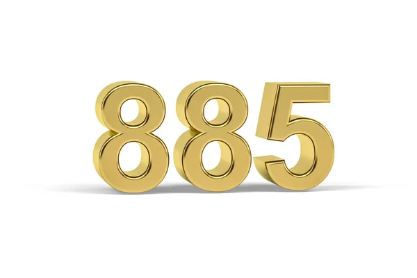 Número Dorado 885 Año 885 Aislado Sobre Fondo Blanco Render —  Fotos de Stock