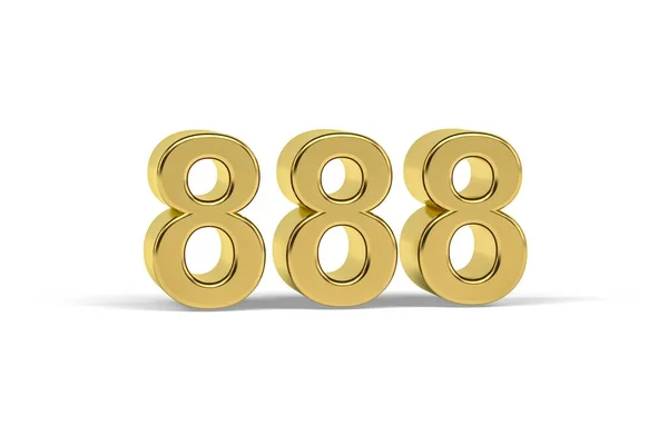 Золотое Трехмерное Число 888 Год 888 Изолирован Белом Фоне Трехмерное — стоковое фото