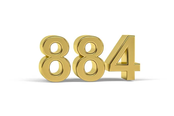 黄金の3D番号884 白の背景に隔離された884年 3Dレンダリング — ストック写真