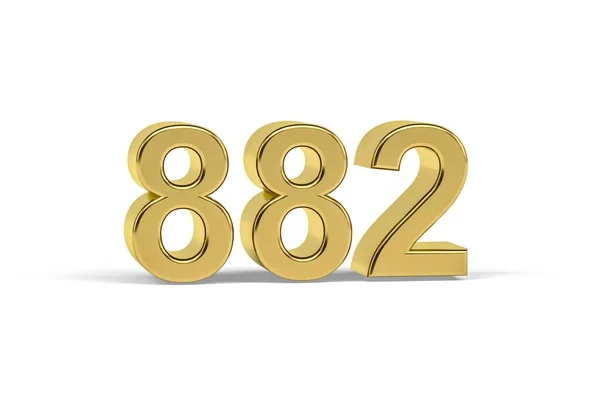Золотий Номер 882 Рік 882 Ізольовано Білому Тлі Рендеринга — стокове фото