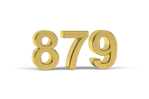 黄金の3D番号879 白い背景に隔離された879年 3Dレンダリング — ストック写真