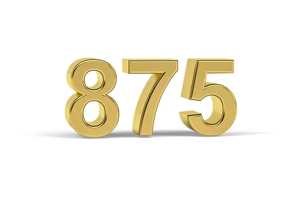 Χρυσός Αριθμός 875 Έτος 875 Απομονώνονται Λευκό Φόντο Καθιστούν — Φωτογραφία Αρχείου