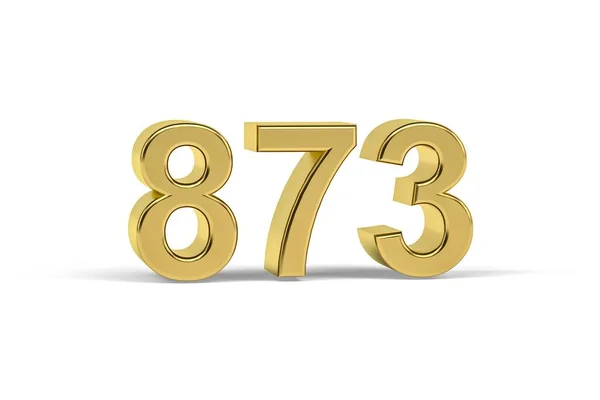 Número Dourado 873 Ano 873 Isolado Fundo Branco Renderização — Fotografia de Stock